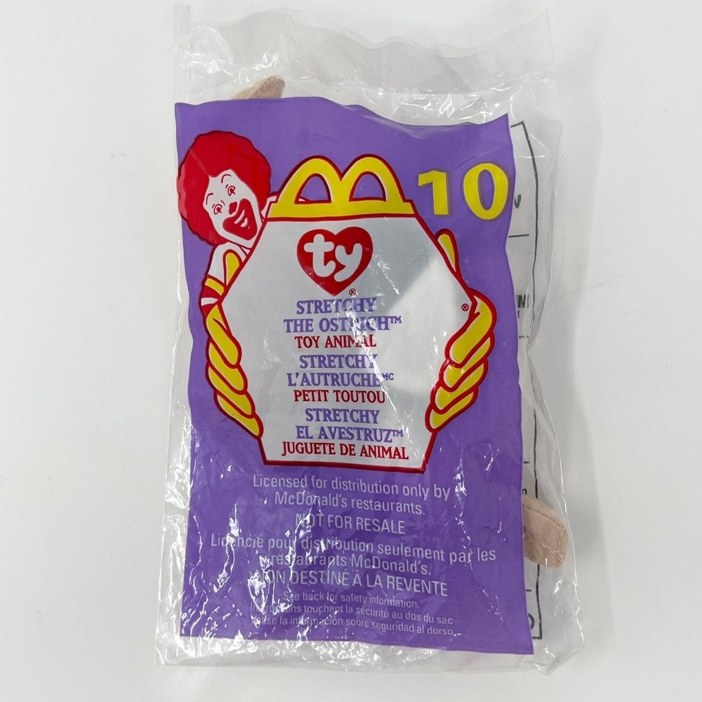 1999 Ty Teenie Beanie Baby Stretchy the Ostrich McDonalds Happy Meal Toy 10 NIP